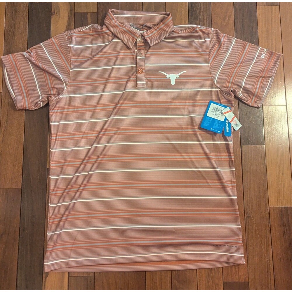 NEW Columbia Texas Longhorns Polo Shirt PFG Omni-Shade - Mens Medium $65